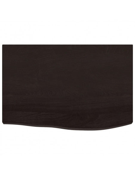 Piano Bagno Marrone Scuro 60x40x(2-6)cm Legno Massello Trattato