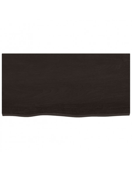 Piano Bagno Marrone Scuro 80x40x(2-6)cm Legno Massello Trattato