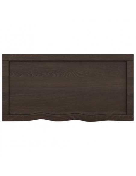 Piano Bagno Marrone Scuro 80x40x(2-6)cm Legno Massello Trattato