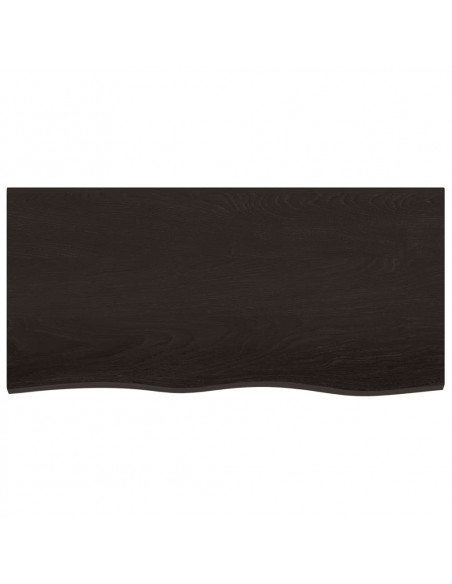 Piano Bagno Marrone Scuro 100x50x(2-4)cm Legno Trattato