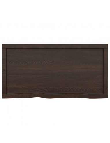 Piano Bagno Marrone Scuro 100x50x(2-4)cm Legno Trattato