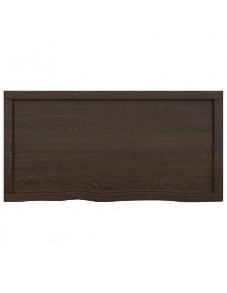 Piano Bagno Marrone Scuro 100x50x(2-4)cm Legno Trattato