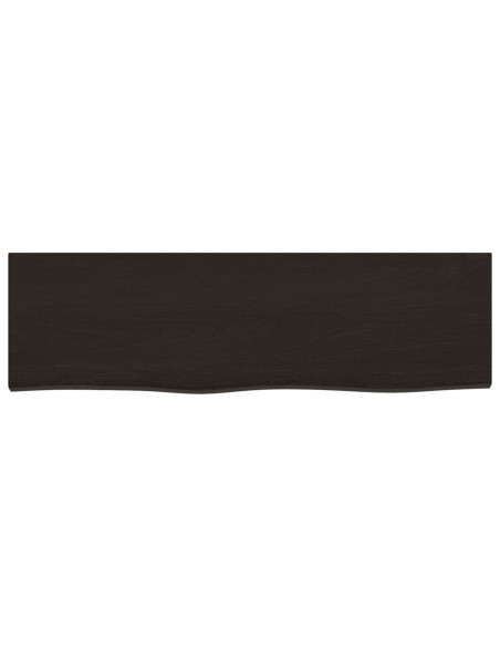 Piano Bagno Marrone Scuro 100x30x2 cm Legno Massello Trattato
