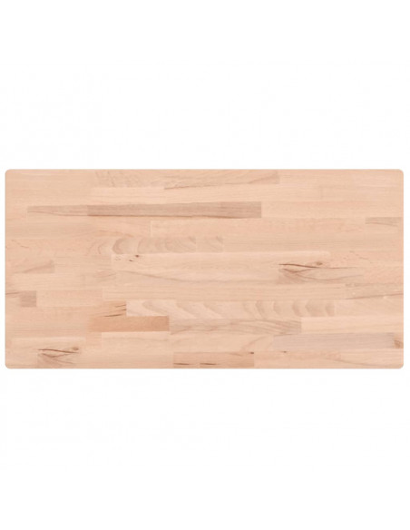 Piano Bagno 100x50x1,5 cm in Legno Massello di Faggio