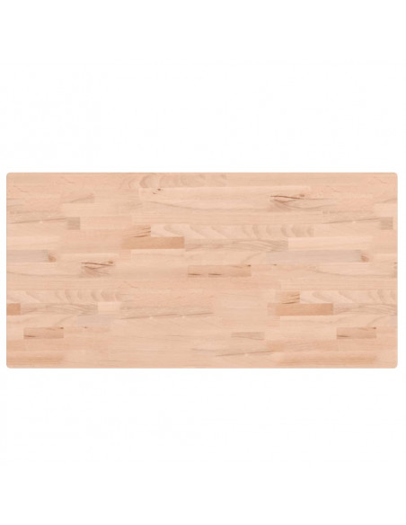 Piano Bagno 100x50x2,5 cm in Legno Massello di Faggio