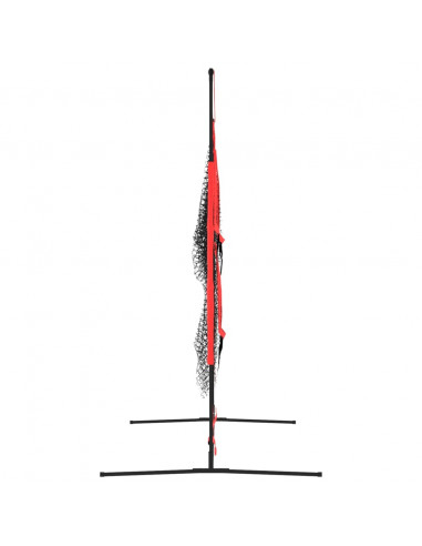 Rete Baseball Portatile Nera e Rossa 183x105x183 cm Poliestere