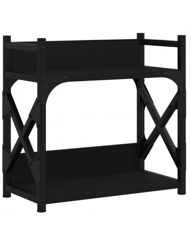 Supporto per Stampante 2 Livelli Nero 40x20x40 cm Multistrato