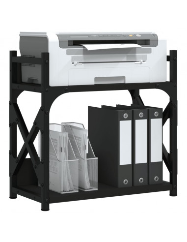 Supporto per Stampante 2 Livelli Nero 40x20x40 cm Multistrato