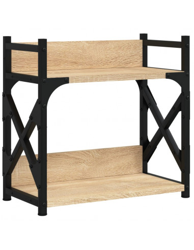 Supporto Stampante 2 Piani Rovere Sonoma 40x20x40cm Multistrato