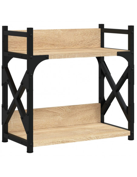 Supporto Stampante 2 Piani Rovere Sonoma 40x20x40cm Multistrato