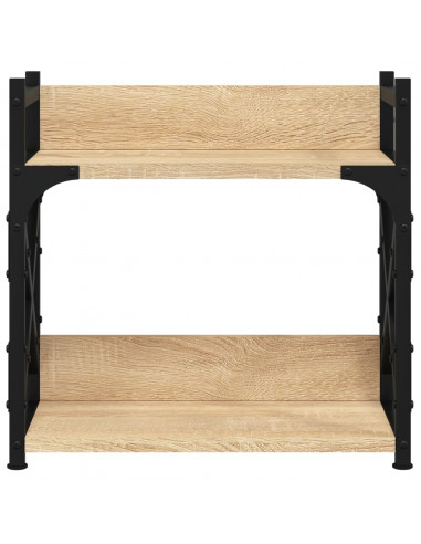 Supporto Stampante 2 Piani Rovere Sonoma 40x20x40cm Multistrato