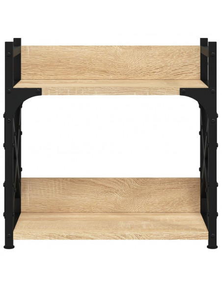 Supporto Stampante 2 Piani Rovere Sonoma 40x20x40cm Multistrato