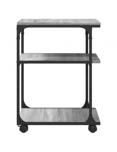 Supporto Stampante 3 Piani Grigio Sonoma 43x48x64cm Multistrato