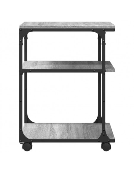 Supporto Stampante 3 Piani Grigio Sonoma 43x48x64cm Multistrato