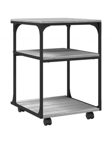 Supporto Stampante 3 Piani Grigio Sonoma 43x48x64cm Multistrato