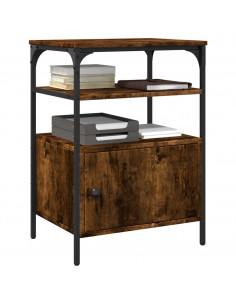 Supporto Stampante 3 Livelli Rovere Fumo 50x40x76cm Multistrato 2