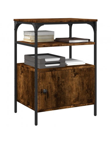 Supporto Stampante 3 Livelli Rovere Fumo 50x40x76cm Multistrato