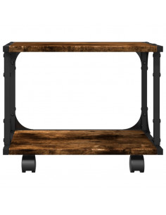 Supporto Stampante 2 Livelli Rovere Fumo 41x28x33,5 Multistrato 2