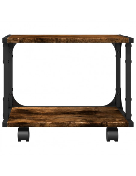 Supporto Stampante 2 Livelli Rovere Fumo 41x28x33,5 Multistrato