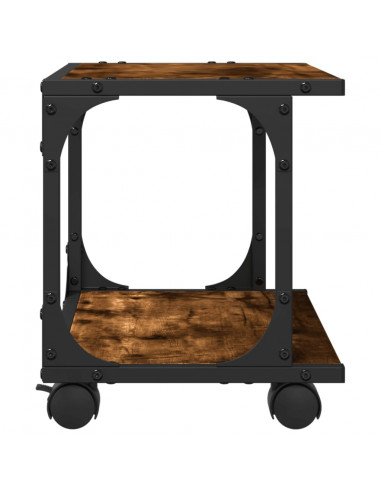 Supporto Stampante 2 Livelli Rovere Fumo 41x28x33,5 Multistrato