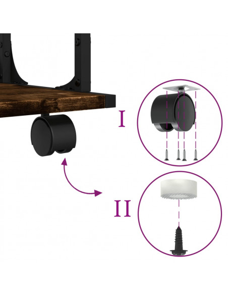 Supporto Stampante 2 Livelli Rovere Fumo 41x28x33,5 Multistrato