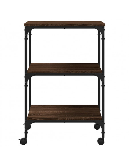 Supporto Stampante 3Piani Rovere Marrone 50x41x75cm Multistrato