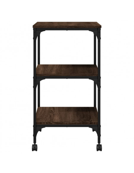 Supporto Stampante 3Piani Rovere Marrone 50x41x75cm Multistrato