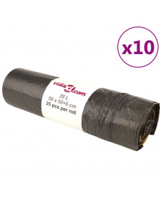 Sacchetti per Cestini con Coulisse 250 pz Neri 35 L 2