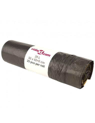 Sacchetti per Cestini con Coulisse 250 pz Neri 35 L