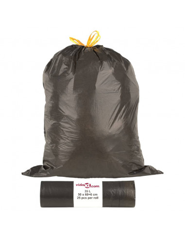 Sacchetti per Cestini con Coulisse 250 pz Neri 35 L