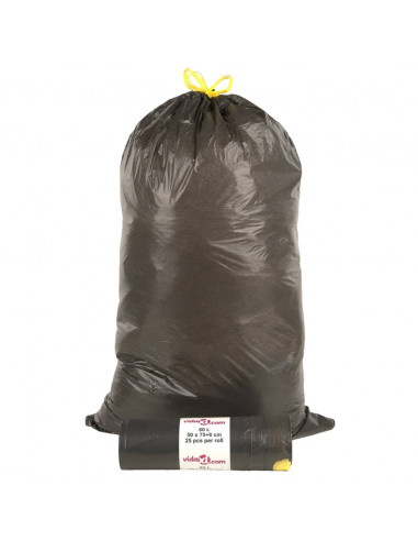 Sacchetti per Cestini con Coulisse 250 pz Neri 60 L