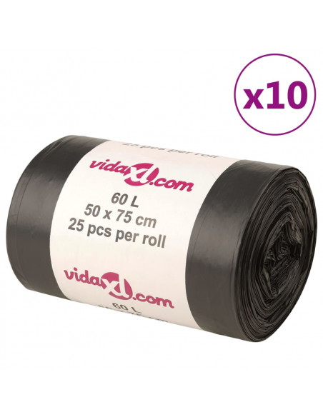 Sacchetti per Cestini 250 pz Neri 60 L