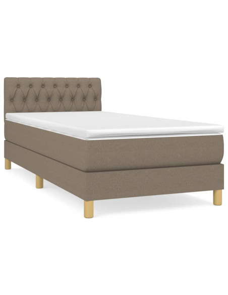 Giroletto a Molle con Materasso Tortora 90x190 cm in Tessuto
