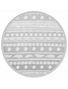 Tappeto da Esterno Grigio Ø120 cm in PP 2