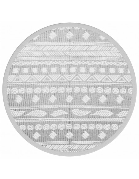 Tappeto da Esterno Grigio Ø120 cm in PP