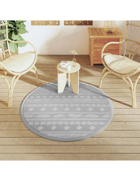 Tappeto da Esterno Grigio Ø120 cm in PP