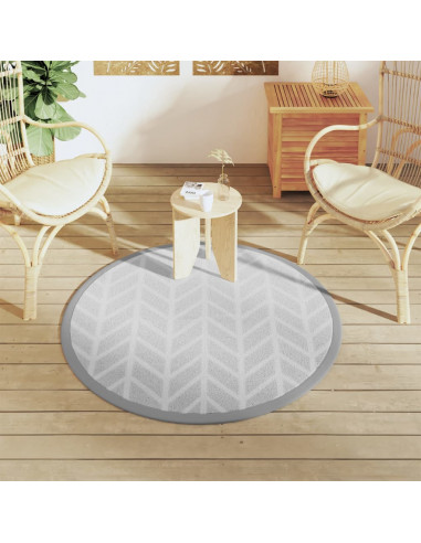 Tappeto da Esterno Grigio Ø120 cm in PP