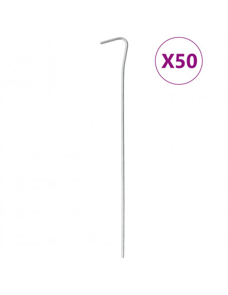Picchetti per Tenda 50 pz 23 cm Ø6 mm in Acciaio Zincato