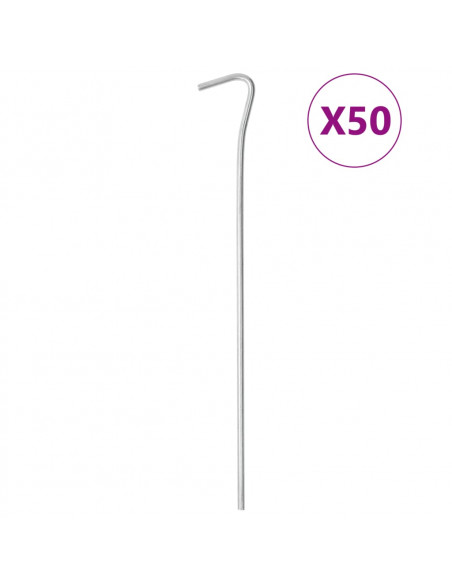 Picchetti per Tenda 50 pz 23 cm Ø4 mm in Acciaio Zincato