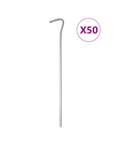 Picchetti per Tenda 50 pz 23 cm Ø5 mm in Acciaio Zincato