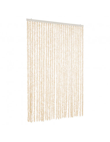 Tenda Antimosche Beige e Bianca 118x220 cm in Ciniglia