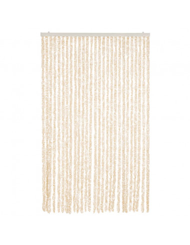 Tenda Antimosche Beige e Bianca 118x220 cm in Ciniglia