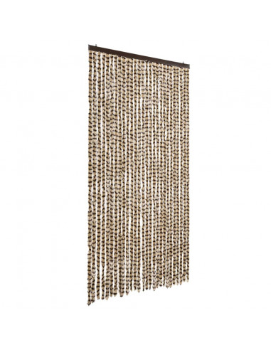 Tenda Antimosche Beige e Marrone 118x220 cm in Ciniglia