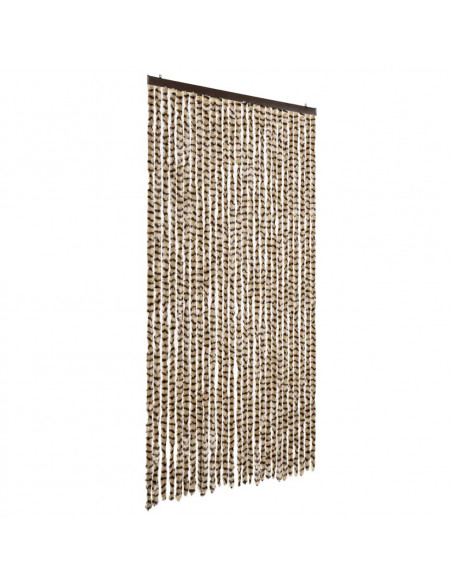 Tenda Antimosche Beige e Marrone 118x220 cm in Ciniglia