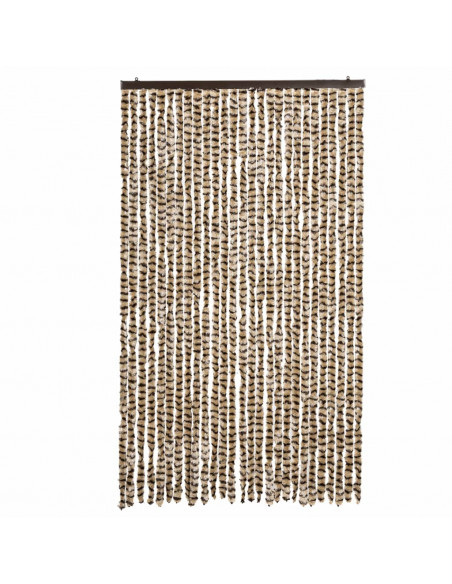 Tenda Antimosche Beige e Marrone 118x220 cm in Ciniglia