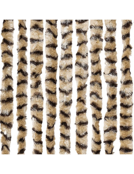 Tenda Antimosche Beige e Marrone 118x220 cm in Ciniglia