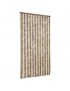 Tenda Antimosche Marrone Scuro e Beige 100x220 cm in Ciniglia 2