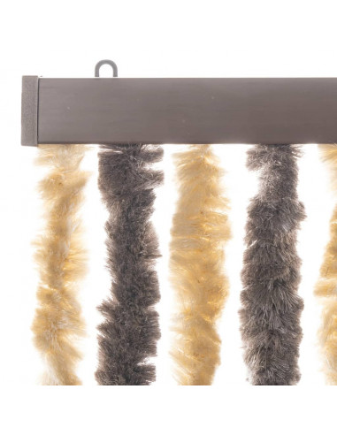 Tenda Antimosche Marrone Scuro e Beige 100x220 cm in Ciniglia