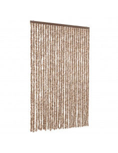 Tenda Antimosche Beige e Marrone Scuro 118x220 cm in Ciniglia 2