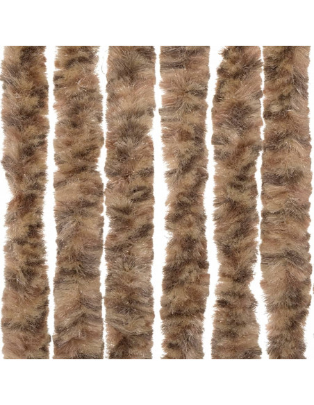 Tenda Antimosche Beige e Marrone Scuro 118x220 cm in Ciniglia